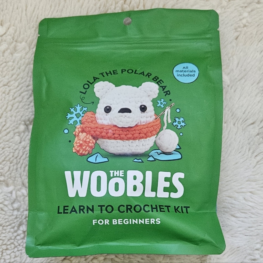 The Woobbles Crochet Kit: Lola the Polar Bear. SOLD OUT ONLINE on Woobles